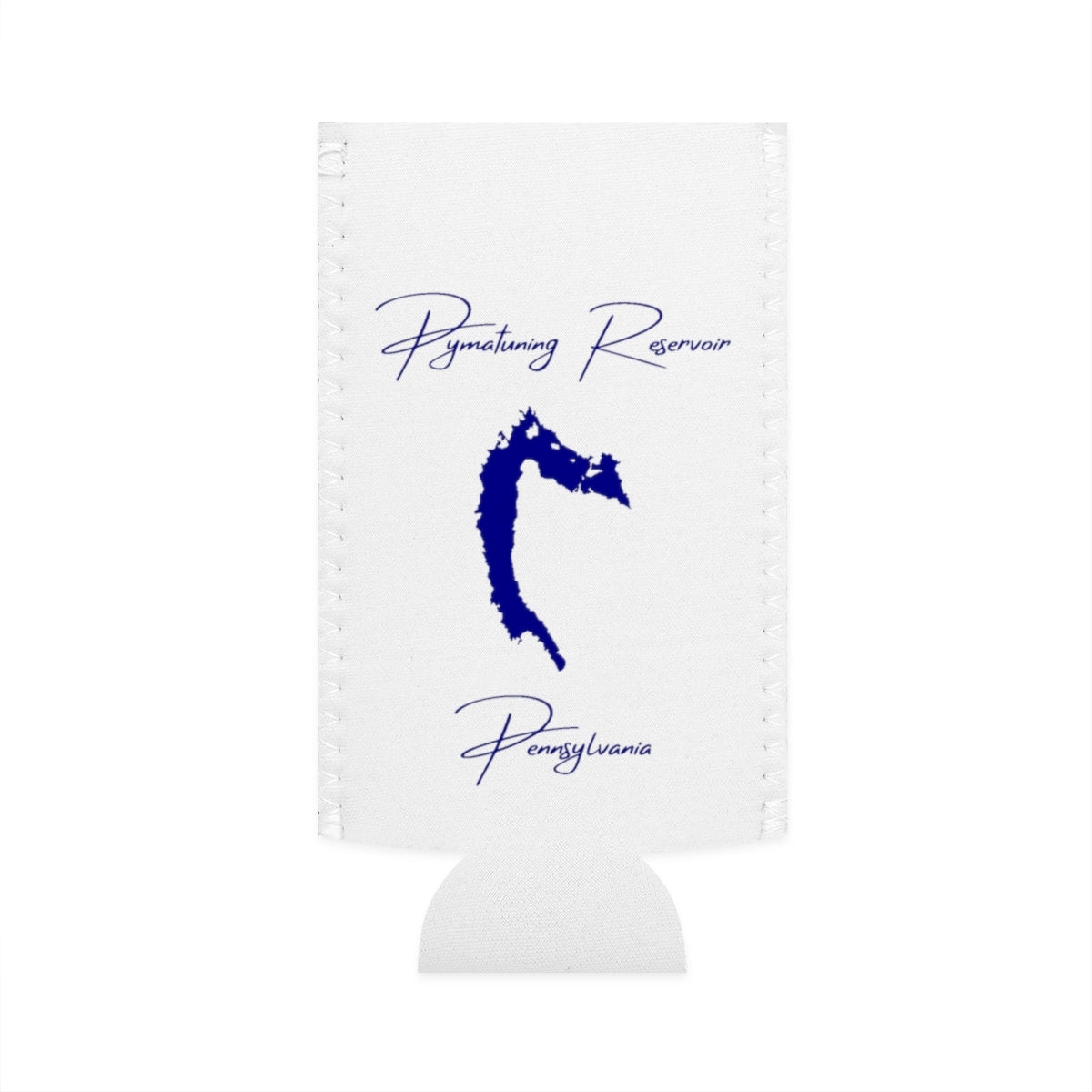Pennsylvania  Pymatuning  Reservoir  Slim  Can  Koozie  front  position  view  from  flat-front  white.webp