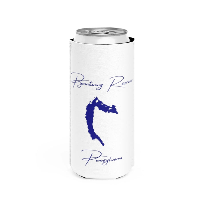 Pennsylvania  Pymatuning  Reservoir  Slim  Can  Koozie  front  position  view  from  front  white.webp