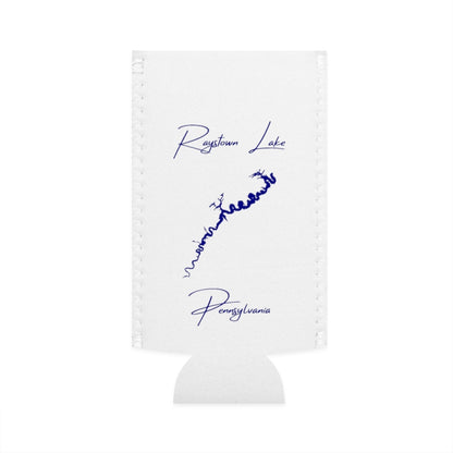 Pennsylvania  Raystown  Lake  Slim  Can  Koozie  front  position  view  from  flat-front  white.webp