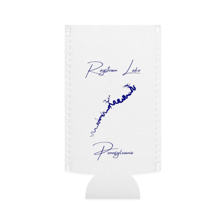 Pennsylvania  Raystown  Lake  Slim  Can  Koozie  front  position  view  from  flat-front  white.webp