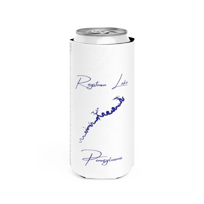 Pennsylvania  Raystown  Lake  Slim  Can  Koozie  front  position  view  from  front  white.webp