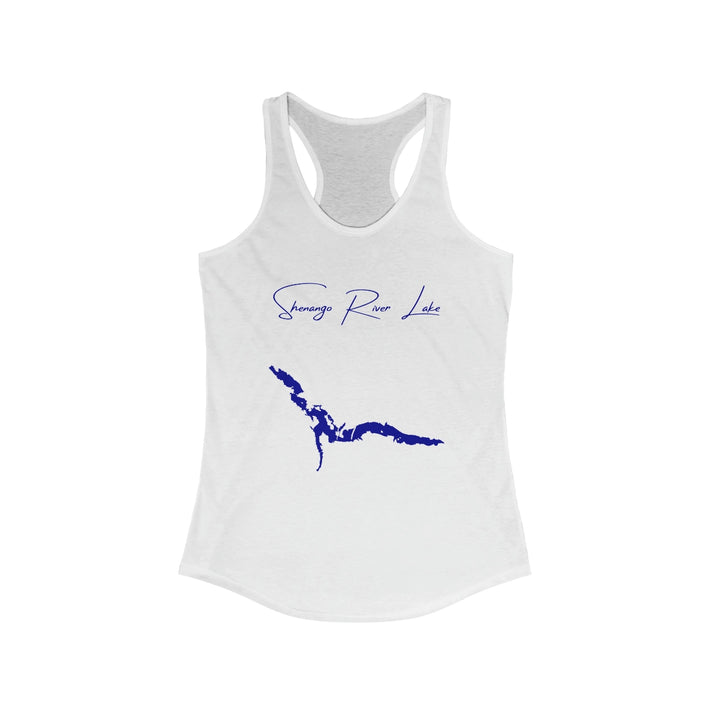 Pennsylvania  Shenango  River  Lake  Racerback-Tank  front  position  view  from  front  solid  white.webp