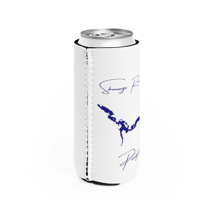 Pennsylvania  Shenango  River  Lake  Slim  Can  Koozie  all  position  view  from  right  white.webp