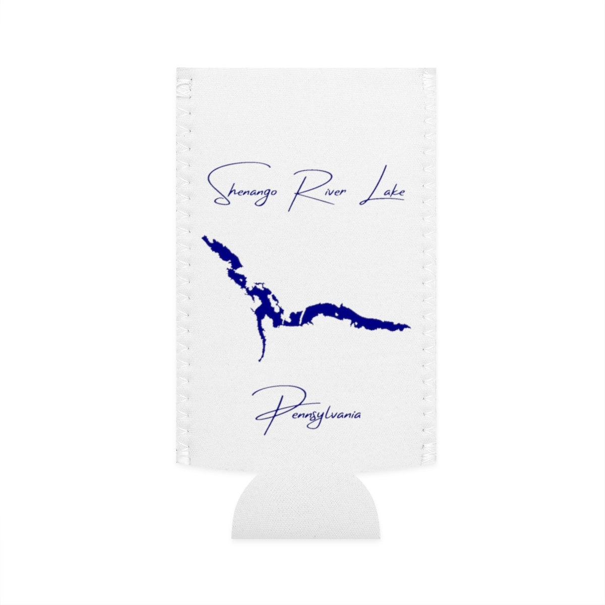 Pennsylvania  Shenango  River  Lake  Slim  Can  Koozie  front  position  view  from  flat-front  white.webp