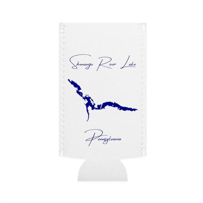 Pennsylvania  Shenango  River  Lake  Slim  Can  Koozie  front  position  view  from  flat-front  white.webp