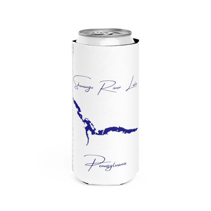 Pennsylvania  Shenango  River  Lake  Slim  Can  Koozie  front  position  view  from  front  white.webp