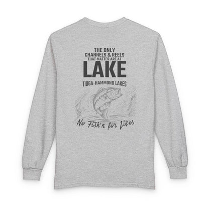 Pennsylvania  Tioga-Hammond  Lakes  Long  Sleeve  Fishing  T-shirt  back  position  view  from  back  sport  grey.webp