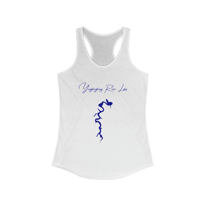 Pennsylvania  Youghiogheny  River  Lake  Racerback-Tank  front  position  view  from  front  solid  white.webp