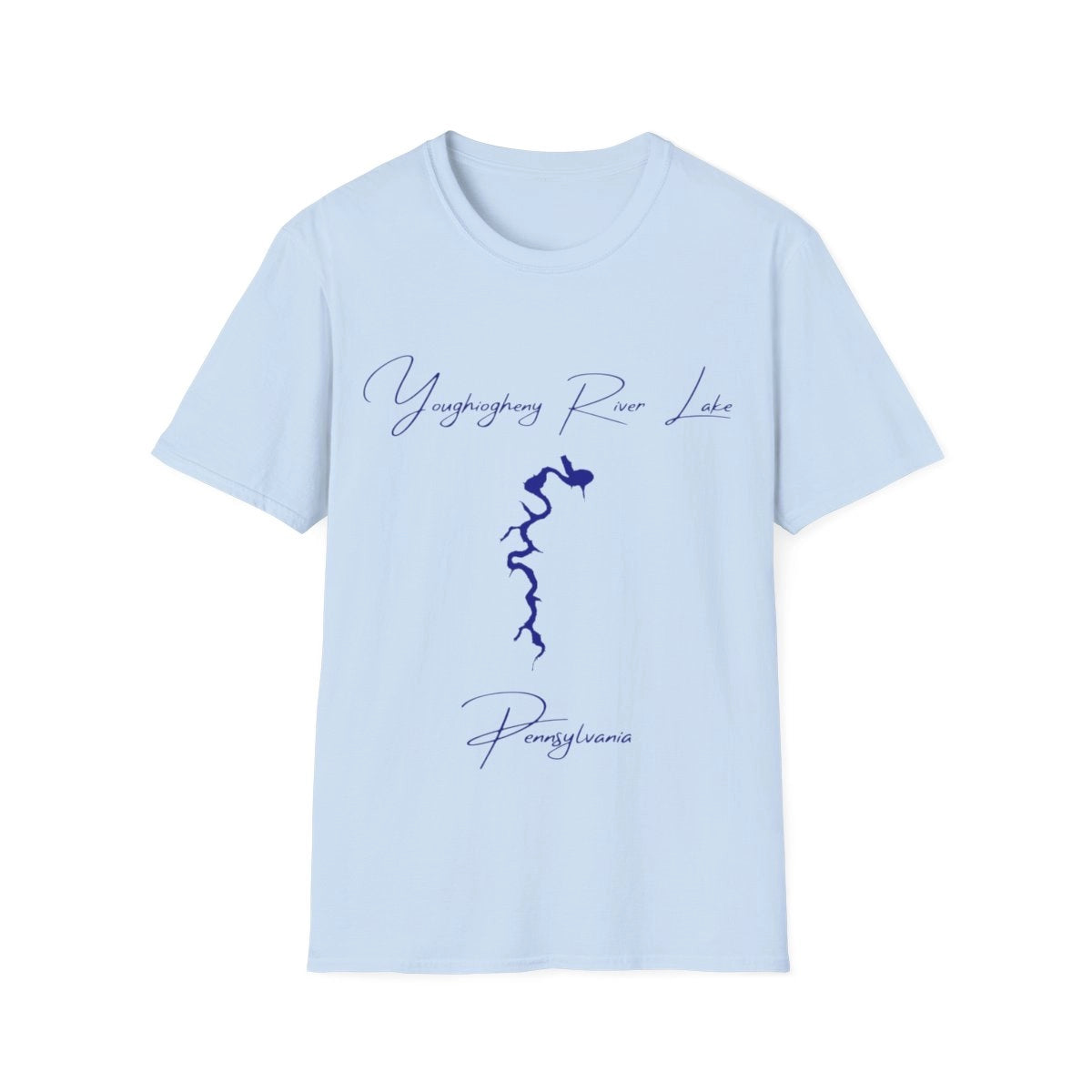 Pennsylvania  Youghiogheny  River  Lake  T-shirt  front  position  view  from  front  light  blue.webp