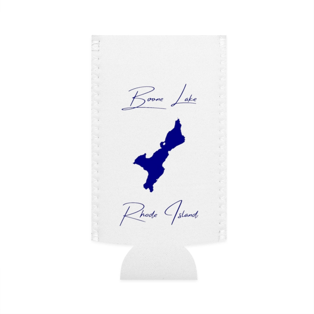 Rhode  Island  Boone  Lake  Slim  Can  Koozie  front  position  view  from  flat-front  white.webp