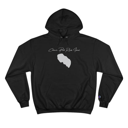 Rhode  Island  Carbuncle  Pond  Hoodie  front  position  view  from  front  black.webp