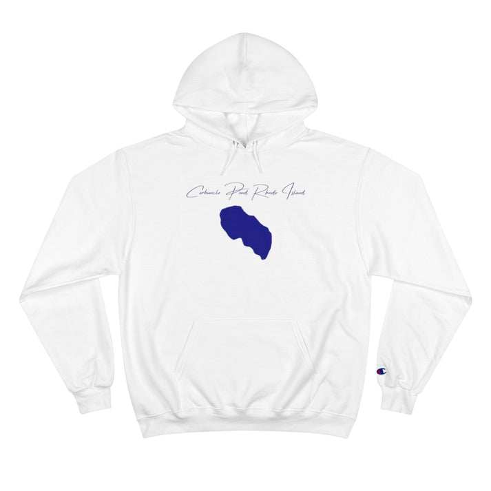 Rhode  Island  Carbuncle  Pond  Hoodie  front  position  view  from  front  white.webp
