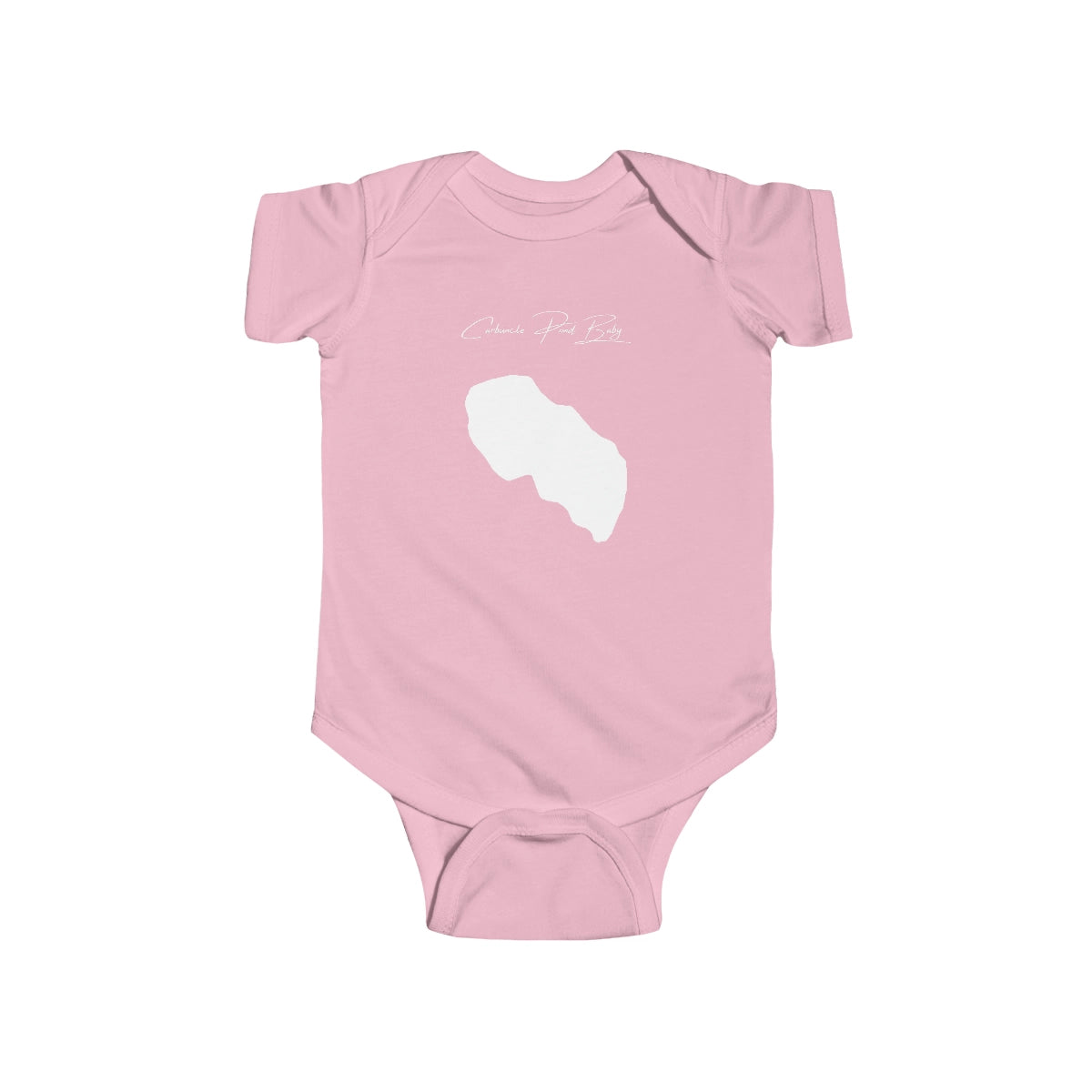Rhode  Island  Carbuncle  Pond  Onesie  front  position  view  from  front  pink.webp