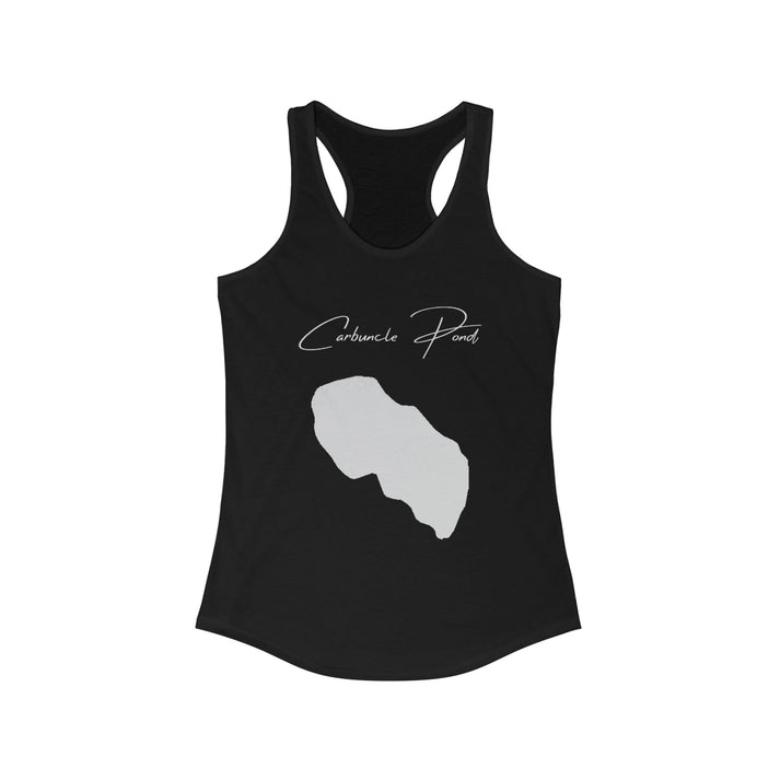 Rhode  Island  Carbuncle  Pond  Racerback-Tank  front  position  view  from  front  solid  black.webp
