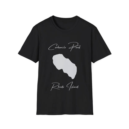 Rhode  Island  Carbuncle  Pond  T-shirt  front  position  view  from  front  black.webp