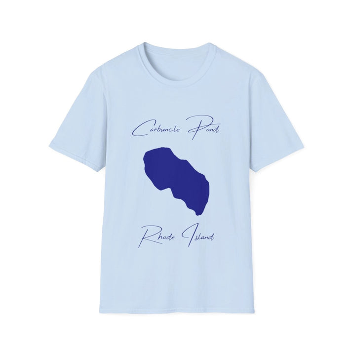 Rhode  Island  Carbuncle  Pond  T-shirt  front  position  view  from  front  light  blue.webp