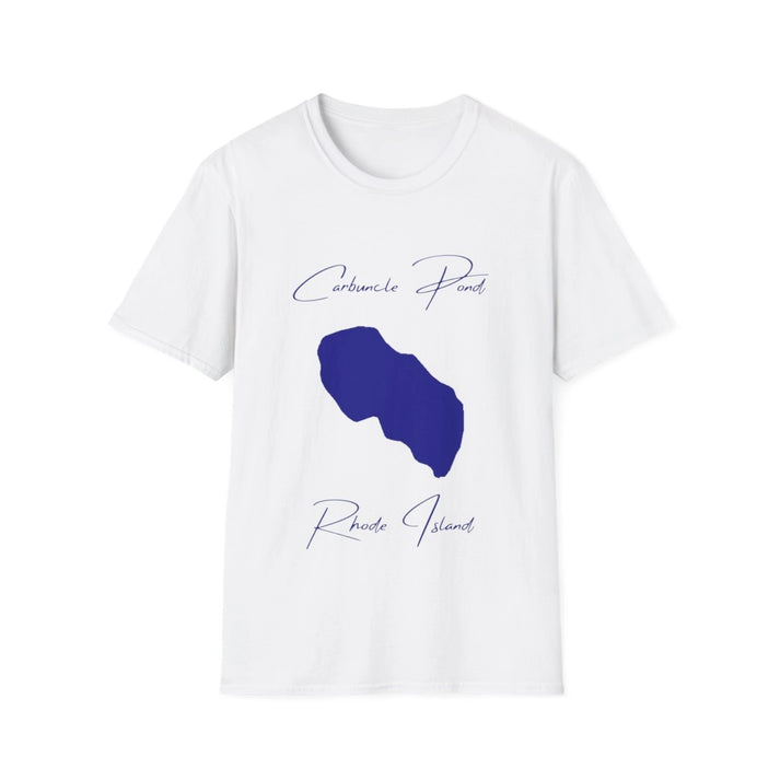 Rhode  Island  Carbuncle  Pond  T-shirt  front  position  view  from  front  white.webp