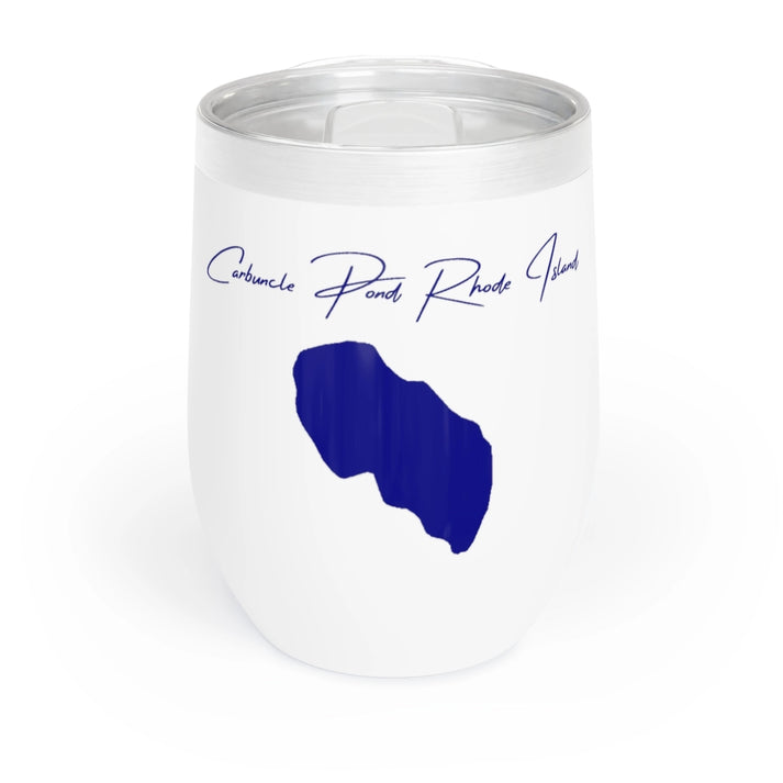 Rhode  Island  Carbuncle  Pond  Wine  Tumbler  front  position  view  from  front  white.webp