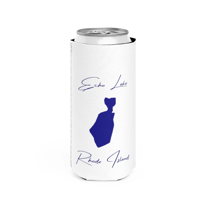 Rhode  Island  Echo  Lake  Slim  Can  Koozie  front  position  view  from  front  white.webp
