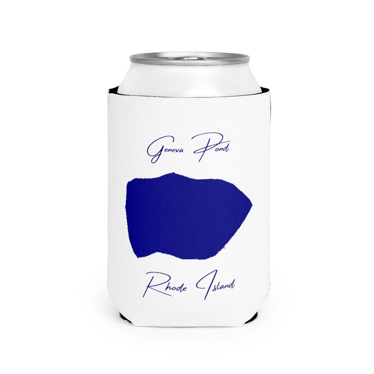 Rhode  Island  Geneva  Pond  Can  Koozie  front  position  view  from  front-2  white.webp
