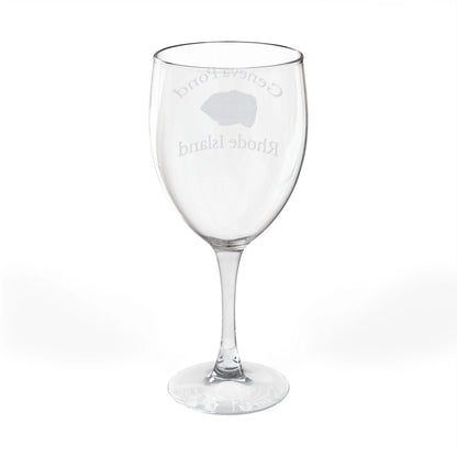 Rhode  Island  Geneva  Pond  Engraved  Wine  Glass  other  position  view  from  back  10.5oz.webp