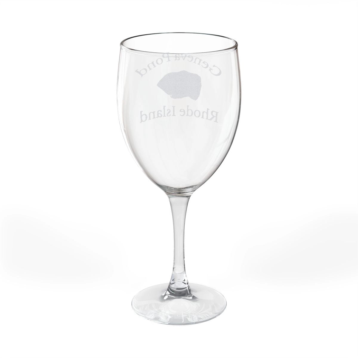 Rhode  Island  Geneva  Pond  Engraved  Wine  Glass  other  position  view  from  back  10.5oz.webp