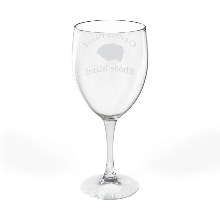Rhode  Island  Geneva  Pond  Engraved  Wine  Glass  other  position  view  from  back  10.5oz.webp