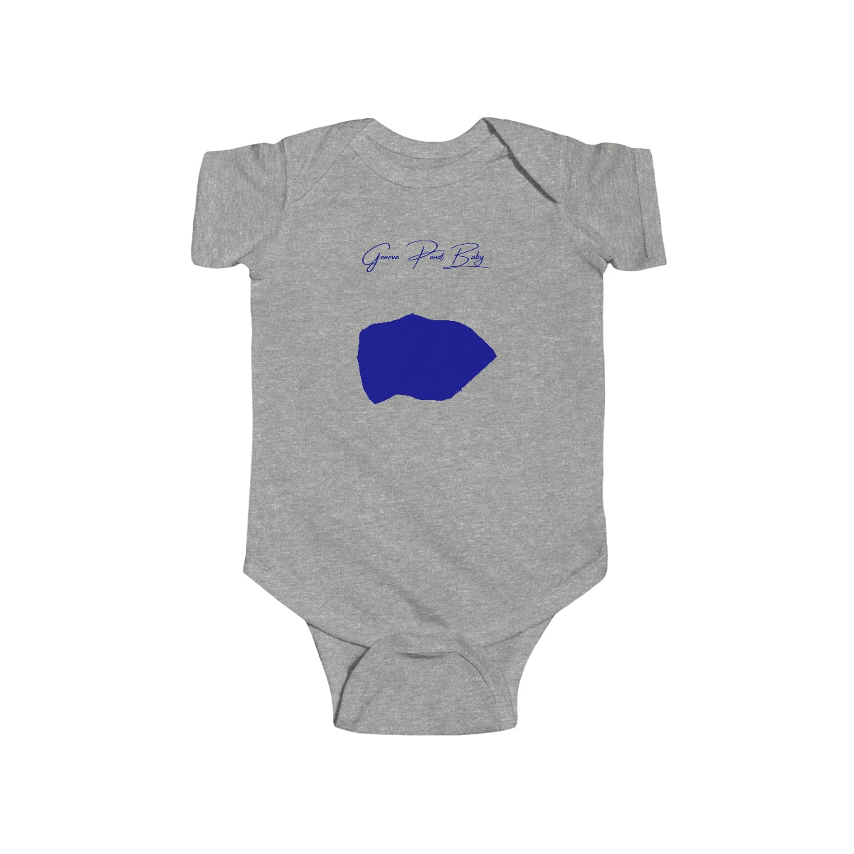 Rhode  Island  Geneva  Pond  Onesie  front  position  view  from  front  heather.webp