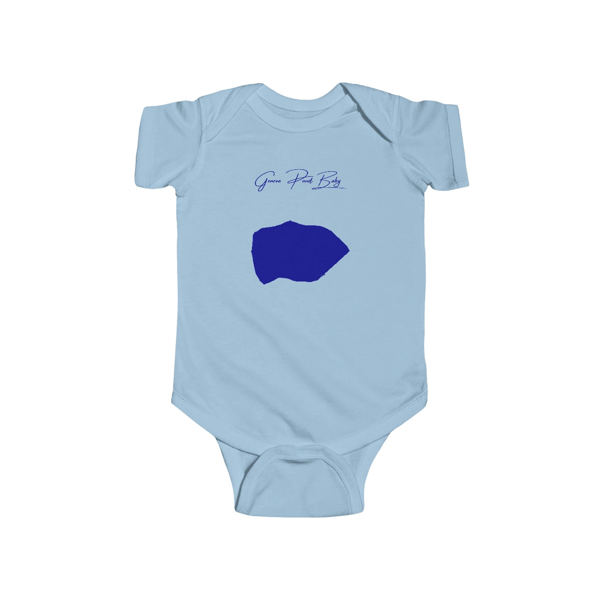 Rhode  Island  Geneva  Pond  Onesie  front  position  view  from  front  light  blue.webp
