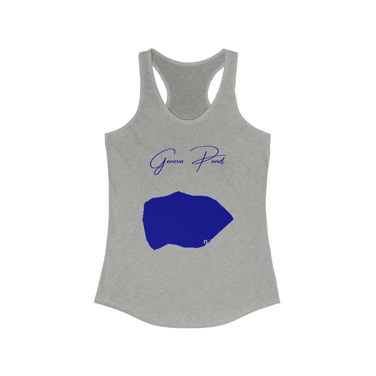 Rhode  Island  Geneva  Pond  Racerback-Tank  front  position  view  from  front  heather  grey.webp