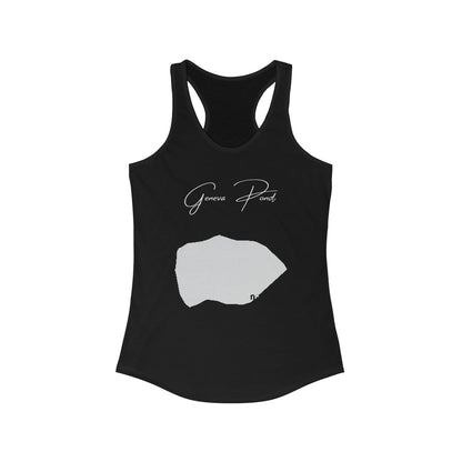 Rhode  Island  Geneva  Pond  Racerback-Tank  front  position  view  from  front  solid  black.webp
