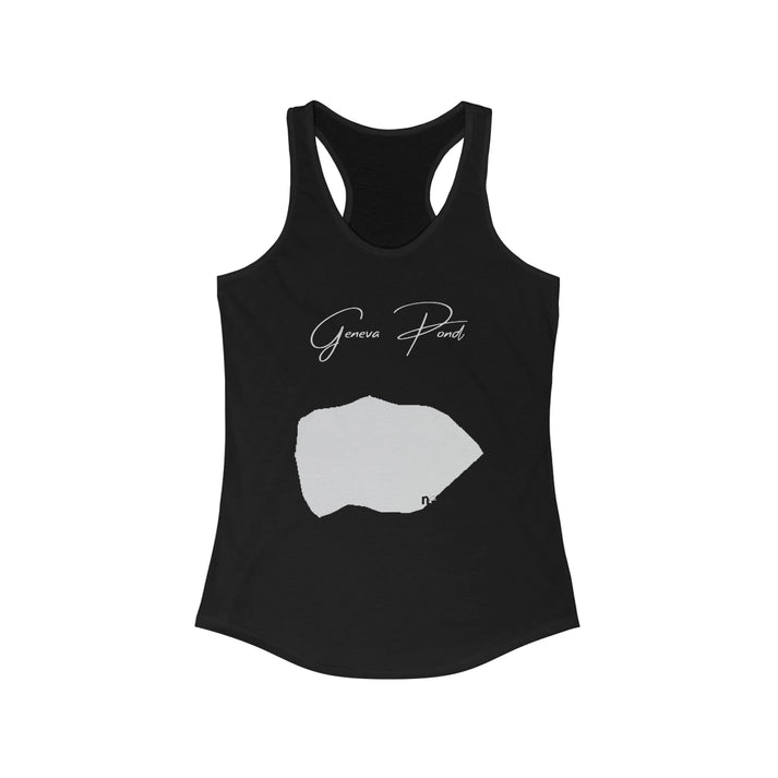 Rhode  Island  Geneva  Pond  Racerback-Tank  front  position  view  from  front  solid  black.webp