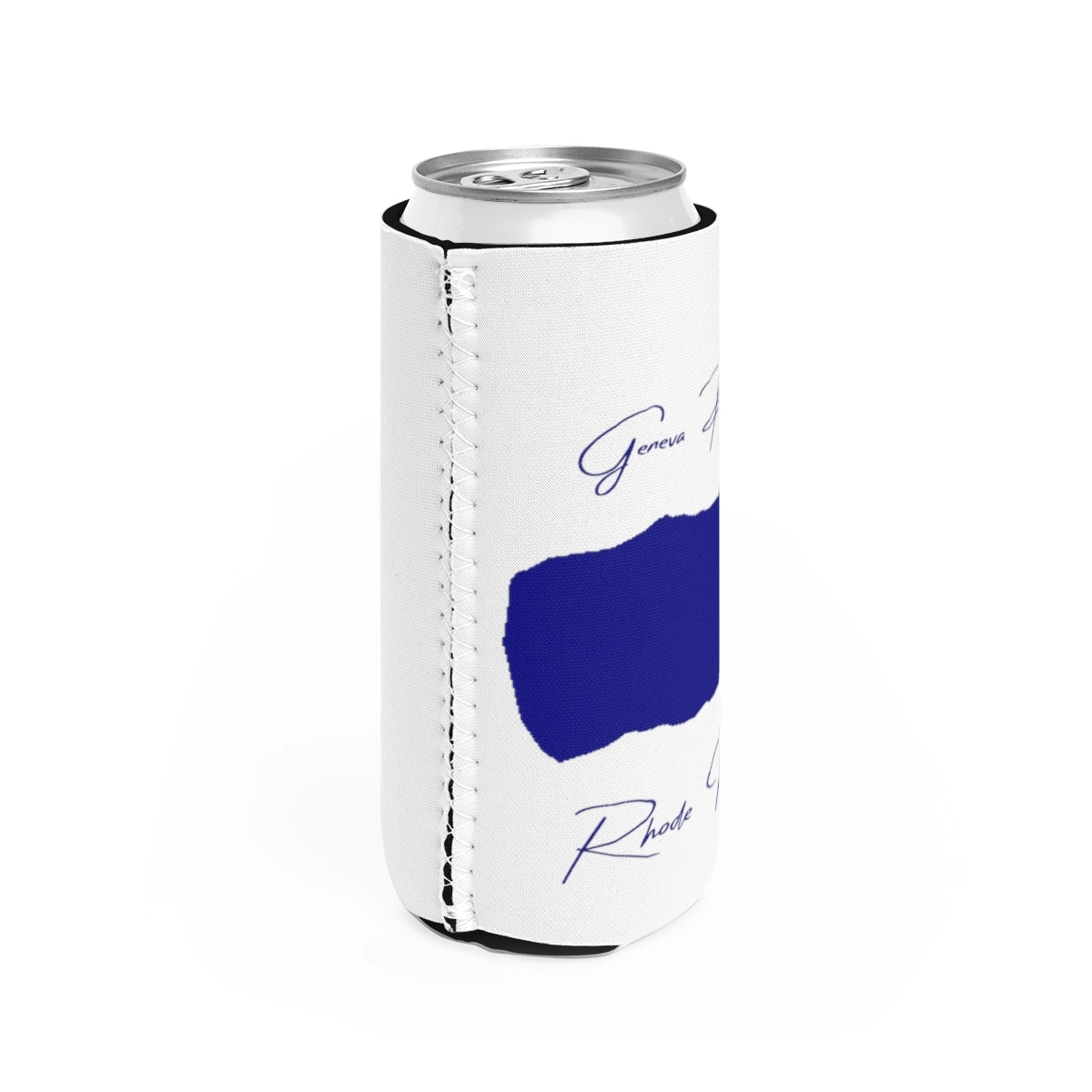 Rhode  Island  Geneva  Pond  Slim  Can  Koozie  all  position  view  from  right  white.webp