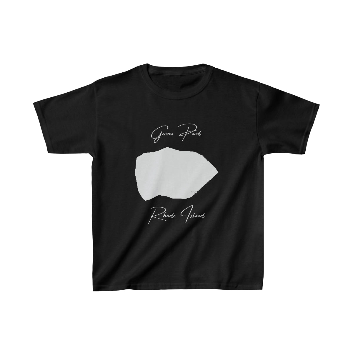 Rhode  Island  Geneva  Pond  Youth  T-shirt  front  position  view  from  front  black.webp