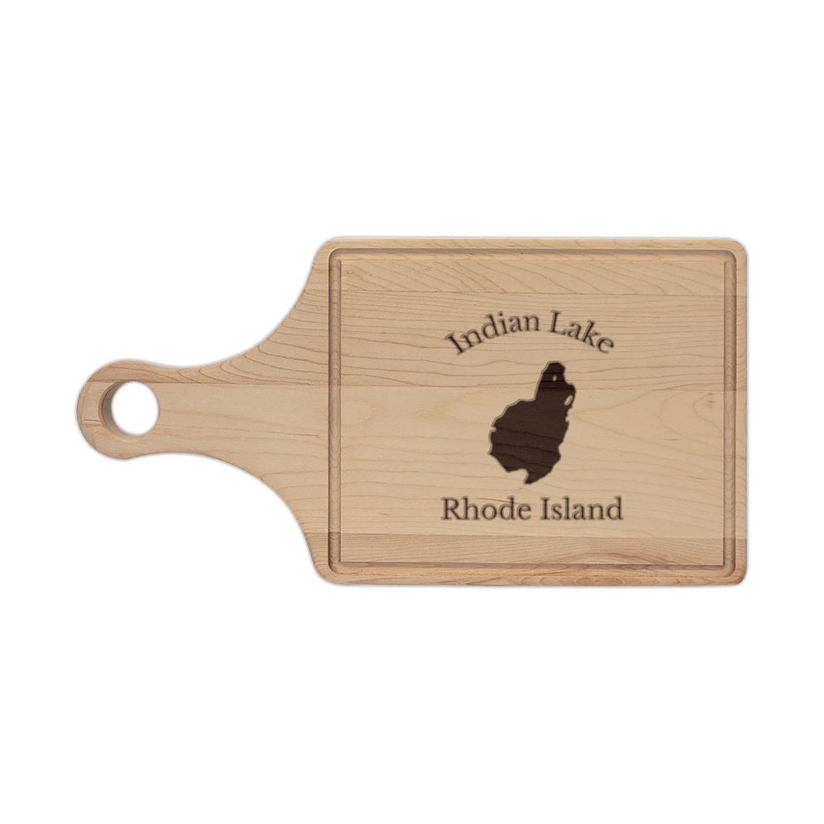 Rhode  Island  Indian  Lake  Engraved  Cutting  Board  front  position  view  from  front  maple.webp