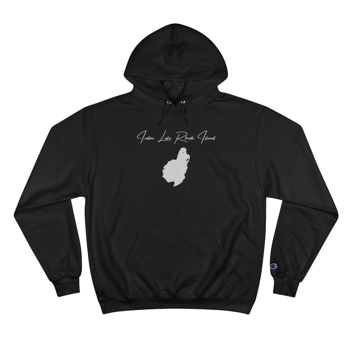 Rhode  Island  Indian  Lake  Hoodie  front  position  view  from  front  black.webp