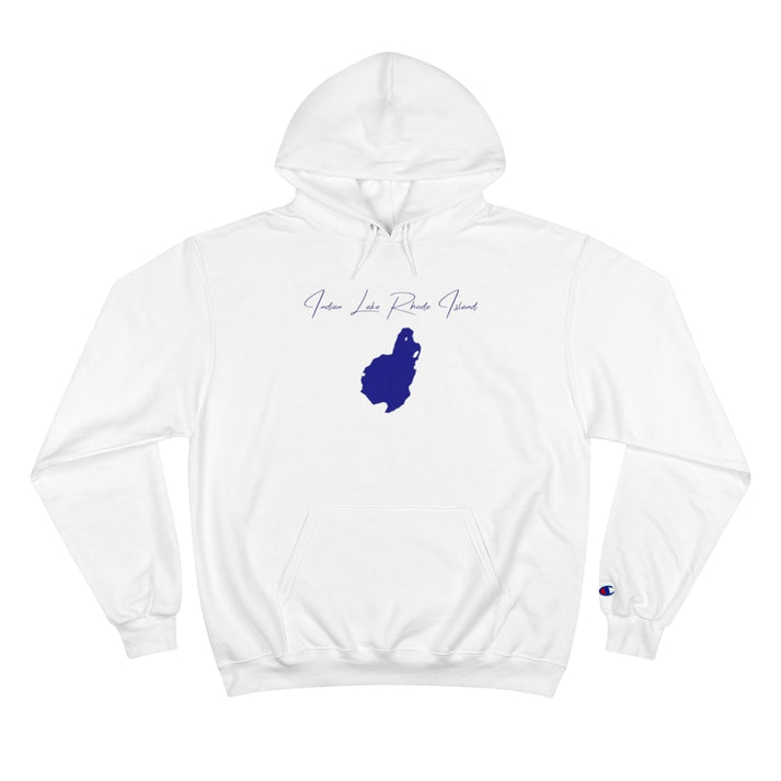 Rhode  Island  Indian  Lake  Hoodie  front  position  view  from  front  white.webp