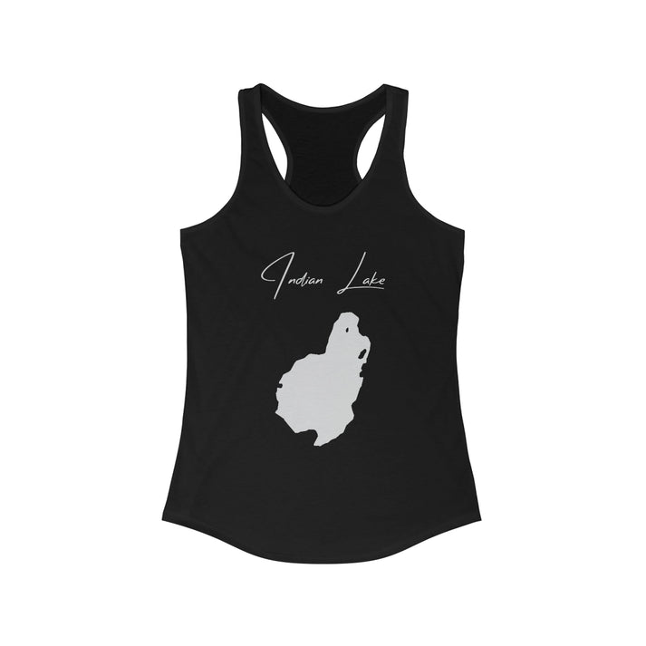 Rhode  Island  Indian  Lake  Racerback-Tank  front  position  view  from  front  solid  black.webp