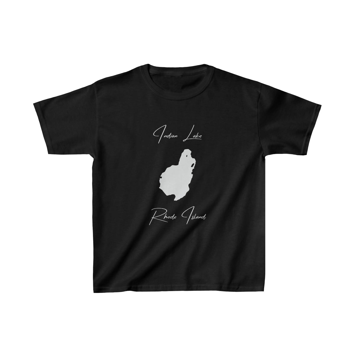 Rhode  Island  Indian  Lake  Youth  T-shirt  front  position  view  from  front  black.webp