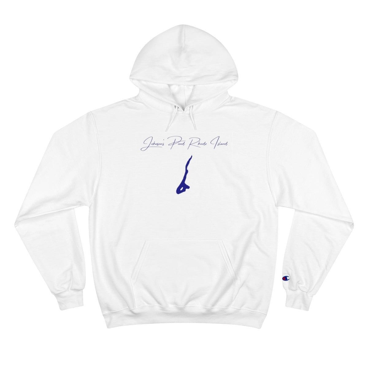 Rhode  Island  Johnson's  Pond  Hoodie  front  position  view  from  front  white.webp