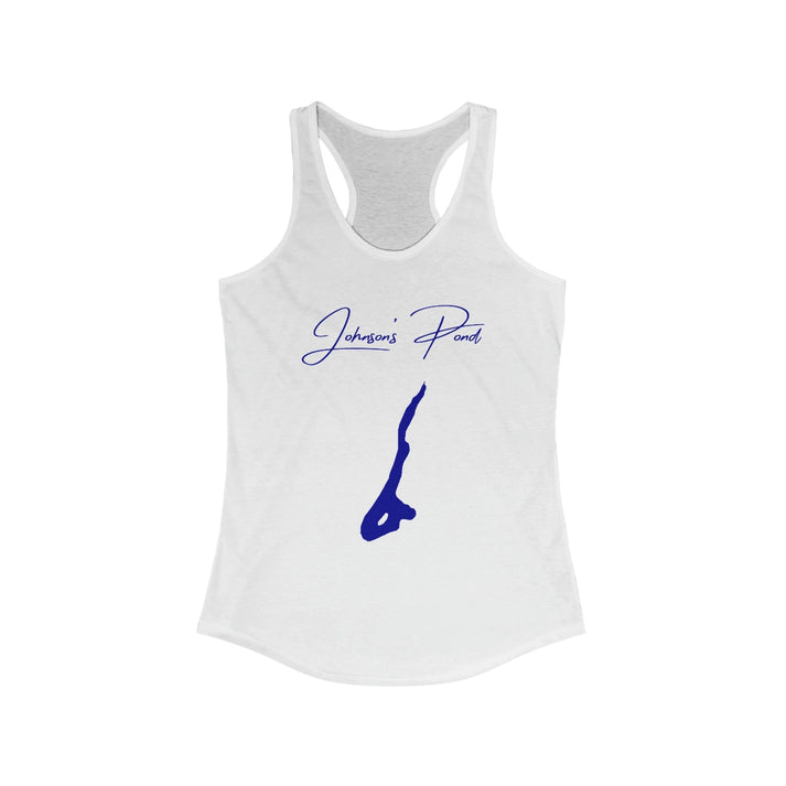 Rhode  Island  Johnson's  Pond  Racerback-Tank  front  position  view  from  front  solid  white.webp