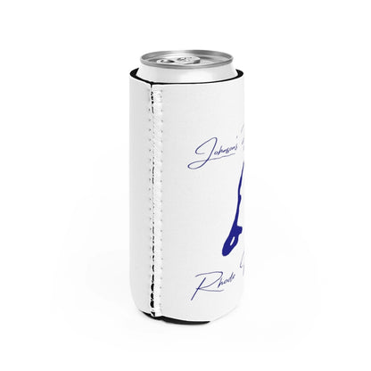 Rhode  Island  Johnson's  Pond  Slim  Can  Koozie  all  position  view  from  right  white.webp