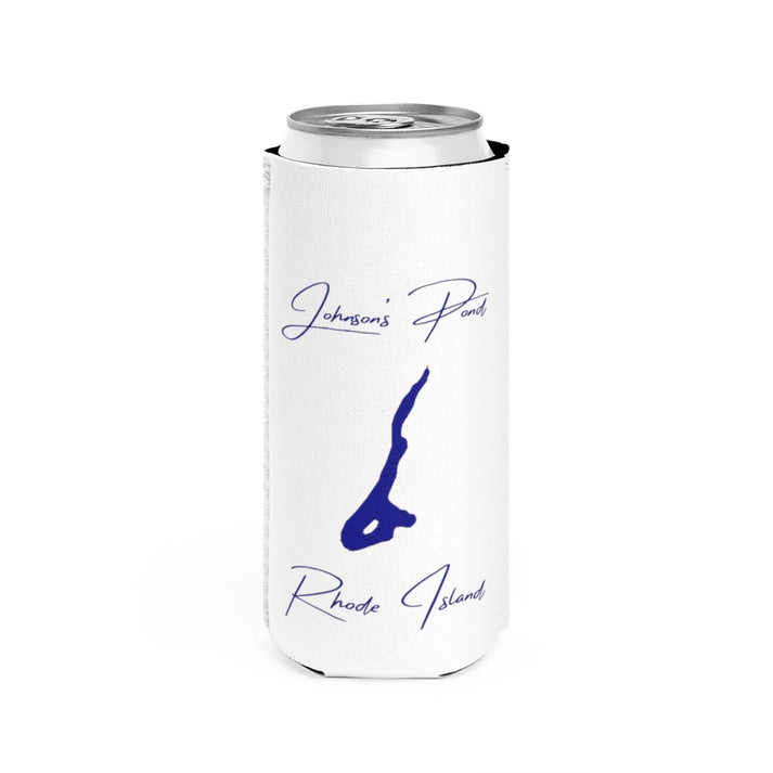 Rhode  Island  Johnson's  Pond  Slim  Can  Koozie  front  position  view  from  front  white.webp