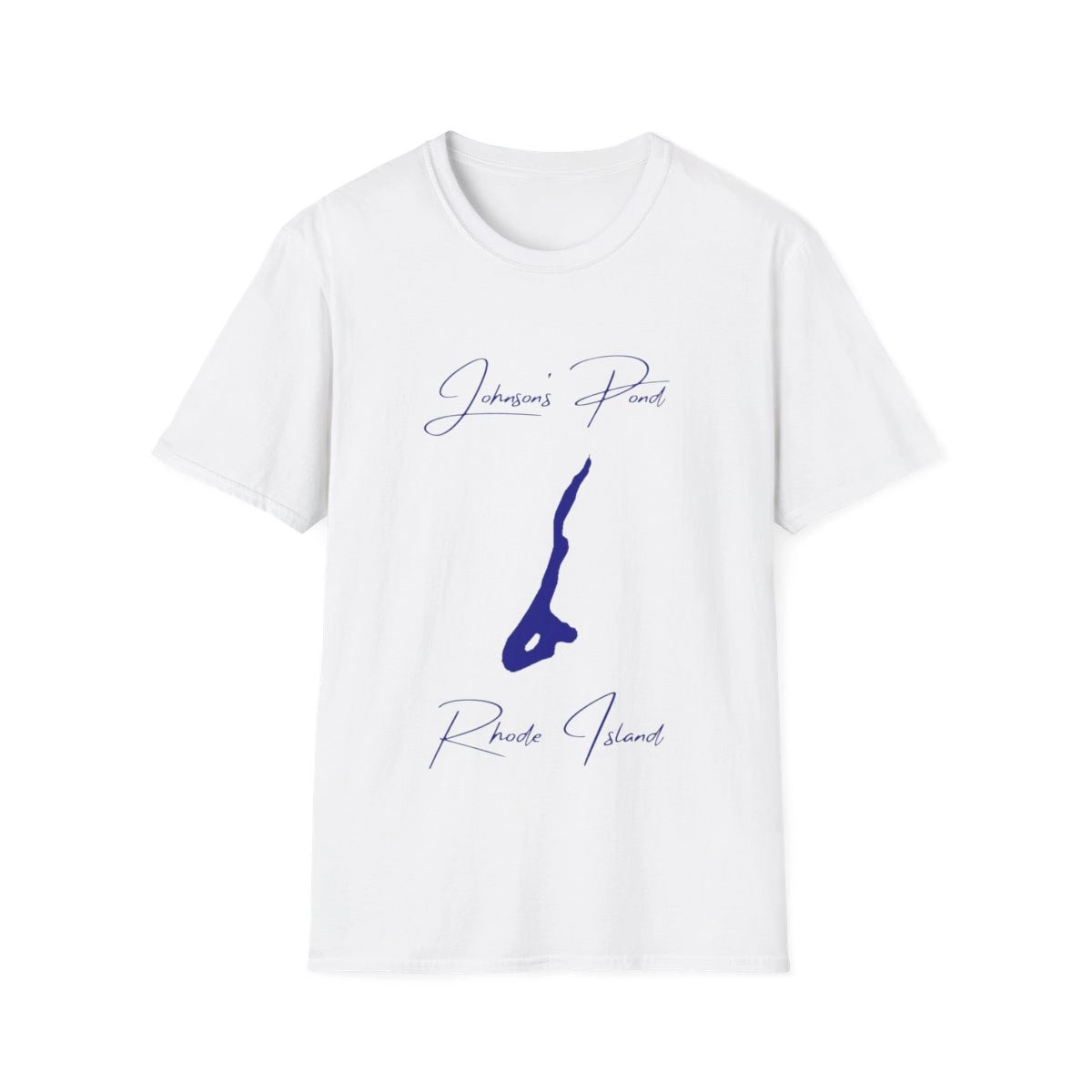 Rhode  Island  Johnson's  Pond  T-shirt  front  position  view  from  front  white.webp