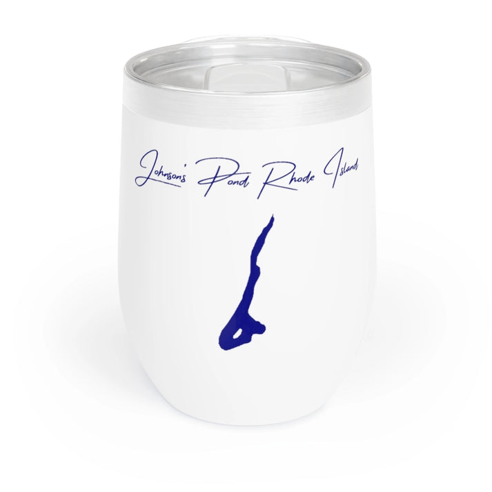 Rhode  Island  Johnson's  Pond  Wine  Tumbler  front  position  view  from  front  white.webp