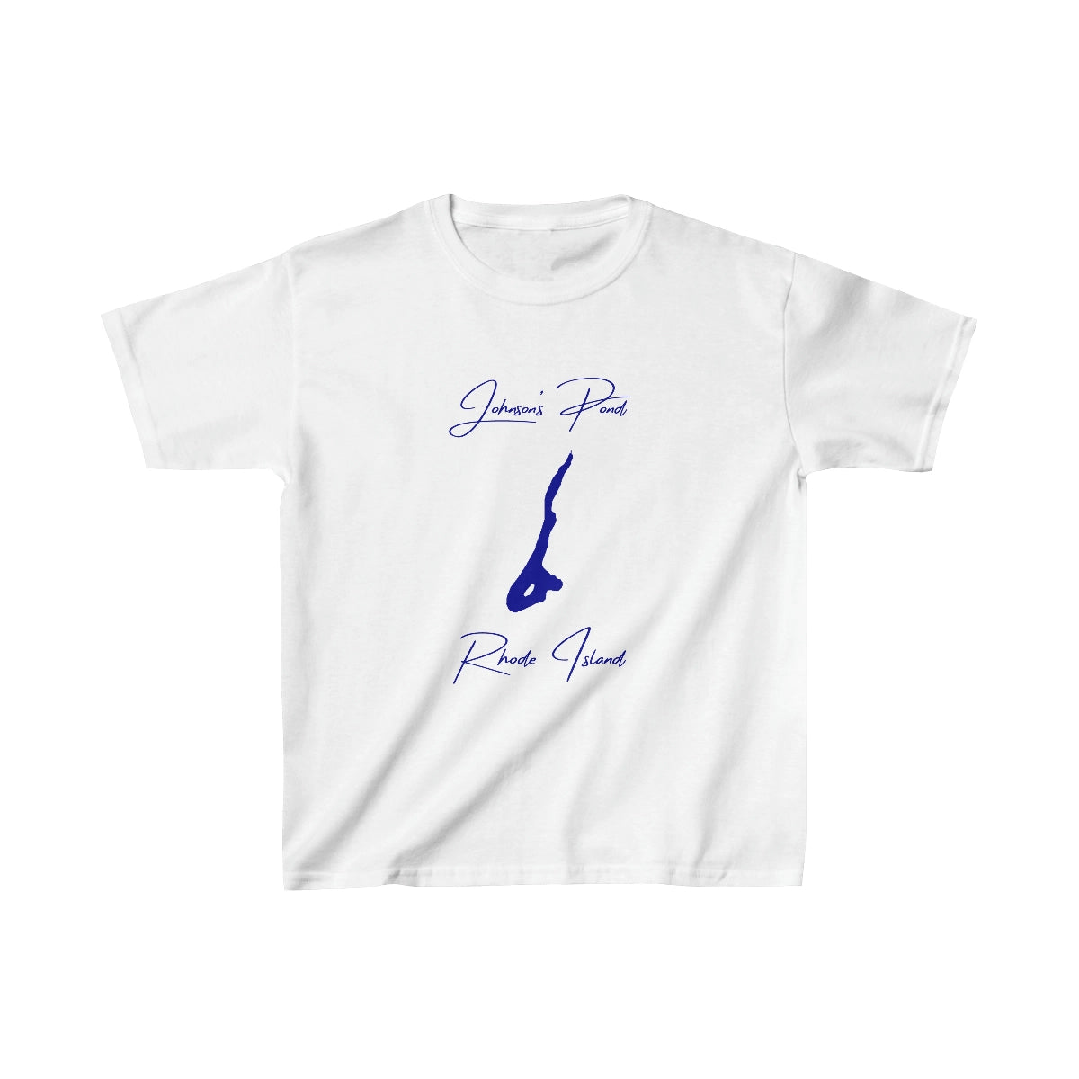 Rhode  Island  Johnson's  Pond  Youth  T-shirt  front  position  view  from  front  white.webp