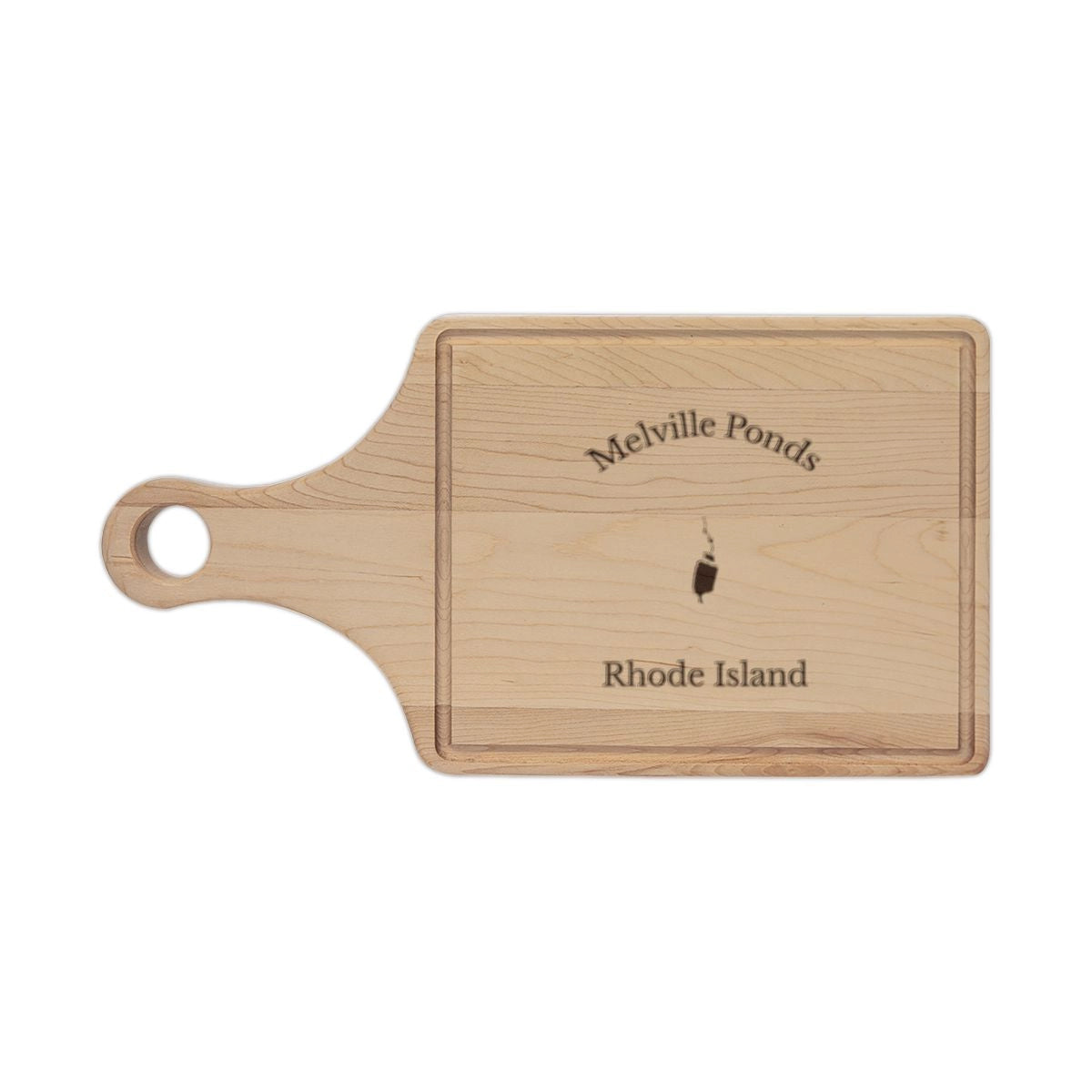 Rhode  Island  Melville  Ponds  Engraved  Cutting  Board  front  position  view  from  front  maple.webp