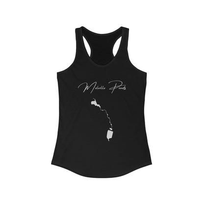 Rhode  Island  Melville  Ponds  Racerback-Tank  front  position  view  from  front  solid  black.webp