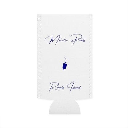 Rhode  Island  Melville  Ponds  Slim  Can  Koozie  front  position  view  from  flat-front  white.webp