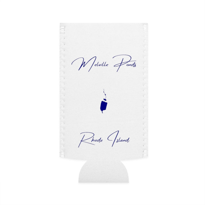 Rhode  Island  Melville  Ponds  Slim  Can  Koozie  front  position  view  from  flat-front  white.webp